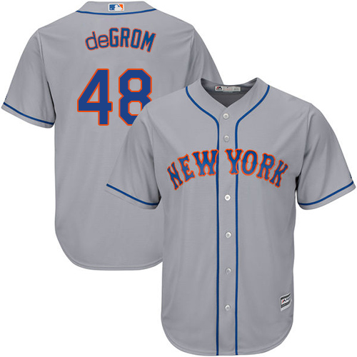 Mets #48 Jacob DeGrom Grey Cool Base Stitched Youth MLB Jersey - Click Image to Close